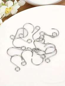 1pc Of S-Shaped Hooks, Multifunctional Metal Hooks, Personalized Pendant Wall Decoration Crystal Wind Chime Additions, Furniture Hooks, Curtain Hooks, Home Decor Hooks - Silver - View 10