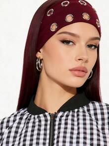 Bộ 1/2/4 chiếc băng đô co giãn rỗng kiểu Punk, phụ kiện tóc thời trang phong cách Retro Goth Grunge Rock Music Festival, kết hợp với băng đô thể thao thông thường, băng đô cài tóc nữ, khăn trùm đầu tập luyện, băng thấm mồ hôi. - màu đen - Xem 10