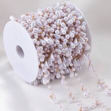 Dây chuyền tua rua mặt dây chuyền ngọc trai giả thời trang dài 1m, dây hạt đồng thích hợp để tự làm vòng cổ, vòng tay, lắc chân. - xích - Xem 6