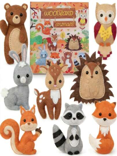 8 Pcs Hand Sewing Kit, A Fun And Educational Animal Craft Set For Beginners, A DIY Felt Animal Craft Kit Specially Designed For Novice Crafters.