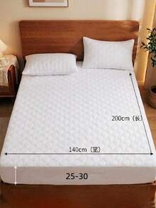Cubrecolchón Impermeable Acolchado 140x200cm, Protector de Colchón Ajustable, Blanco - Blanco - Ver 7