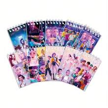 100 Sets New 10 Pcs/Set Cartoon Notebook K-Pop Cute Anime Character Pattern Portable Spiral Notebook 24 Pages, Children's Festival Gift - Multicolor - View 7