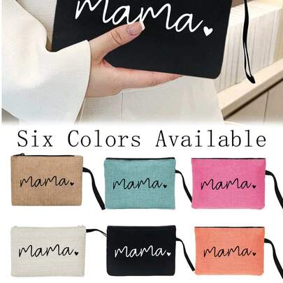 Túi tote in chữ "Mama", Bộ ví nữ nhẹ có khóa kéo và dây đeo cổ tay, Túi xách nhỏ, Ví đựng tiền xu, Ví đựng thẻ, Ví nhỏ có khóa kéo, Ví đựng thẻ, Ví đựng son môi, Túi đựng tai nghe, Túi đựng son môi, Túi đựng tai nghe cho nữ, Túi nhỏ có thể đựng mỹ phẩm và các vật dụng cần thiết hàng ngày khác. Thích hợp cho đi làm, đi học, mua sắm, sử dụng hàng ngày, du lịch, tiện lợi khi sử dụng ngoài trời, Quà tặng Ngày của Mẹ, Quà tặng sinh nhật.