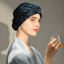 100% Mulberry Silk Sleep Cap For Women - Anti-Frizz Hair Protection Night Cap, Breathable & Hypoallergenic Sleeping Bonnet For Maternity, Bed Head & Hair Care - Hồng - Xem 9