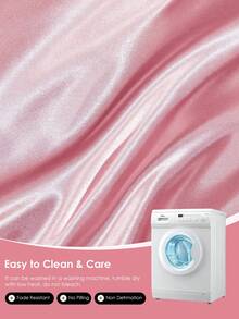 1pc Silky Satin Pillowcase, Gentle On Hair And Skin, Luxurious Soft And Breathable, No Filling, Machine Washable. Suitable For Home Bedding And Student Dormitory, Oeko-Tex Certified - Pink - View 9