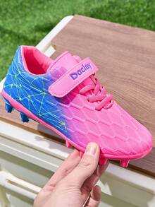 Tacos de fútbol con cordones degradados para niños y niñas - Rosa Fucsia - Ver 6