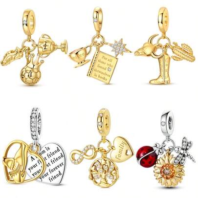 1 chiếc mặt dây chuyền độc đáo mạ vàng 18k đính đá Cubic Zirconia, dùng để trang trí nhà cửa, hình ảnh động vật, cây gia phả vĩnh cửu, bọ rùa, hoa hướng dương, chuồn chuồn, vương miện, cúp bóng đá, cốc cà phê, sách, ngôi sao, bàn tay nắm chặt, khắc chữ tình yêu, trang sức nữ, mặt dây chuyền tự làm, phần thưởng hoàn hảo, quà tặng sinh nhật.
