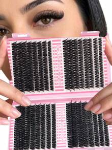 640pcs 50D+60D+80D+100D Cat Eye Lash Book, European And American Thick Lash Style, D Curl, 9-16mm Mixed Length, Soft And Lightweight Texture, Quick DIY To Save Makeup Time, Suitable For Beginners, Everyday, Party, Gift For Girlfriend/Best Friend, Reusable - D - View 11