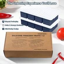 Silicone Freezer Molds Soup With Lid U2013 1 - Cup Soup Container Style Cube Trays Freezer, Meal Prep Food Storage, Freeze 250mL/125mL Portions U2013 2 Pack - Xanh đậm - Xem 9