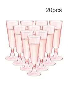 10/20pcs 150ml Reusable Champagne Glasses, Suitable For Parties, Gatherings, Cold Drinks, Birthdays, Valentine's Day, Weddings And Large Events - Multicolor - View 8