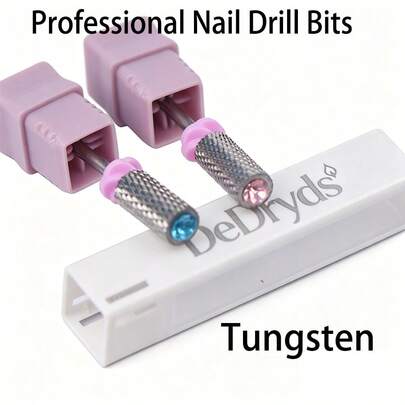 1件钨钢金刚石美甲钻头，适用于电动指甲锉，专业美甲修脚亚克力凝胶美甲卸甲打磨带毛刺尖端美甲工具家用沙龙