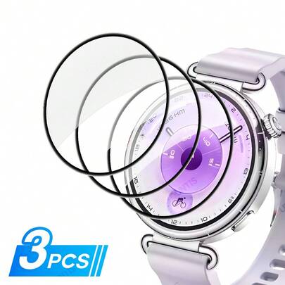 3片装屏幕保护膜套装，适用于华为Watch GT 6 Pro 46mm/41mm，3D曲面设计，超清晰全覆盖（非玻璃材质）