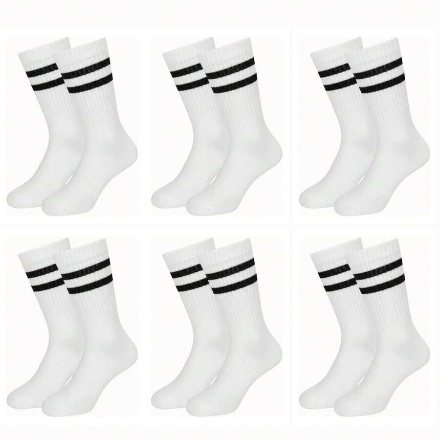 KIT OF 6 PAIRS OF MEN'S HIGH-TOP COTTON SOCKS NOVA ERA CODE: 3110. - White - View 1