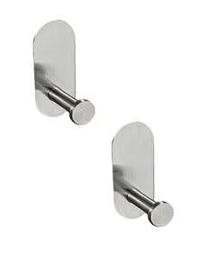 2/6个装重型自粘不锈钢挂钩 - 无需钻孔，防水，承重力强，可用作毛巾架、衣帽架、钥匙架，适用于浴室、厨房、卧室 - 彩色 - 查看 12