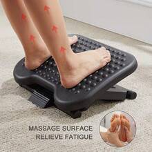 1pc Adjustable Under Desk Foot Rest With Massage Function, 3-Level Height & 30-Degree Tilt Adjustment, Suitable For Home & Office Use - Footstool Under the Table - View 3