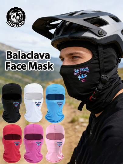 Musion 1/3/6 PIEZAS Máscara facial tipo pasamontañas con gráfico de ojo de dólar "Keep Fighting", estilo callejero, transpirable y a prueba de viento, cobertura completa del rostro para hombres, máscara de esquí con protección UV para ciclismo y conducción