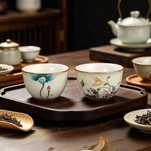 1 Set Chinese Style Coffee/Tea Cup Set, Durable & Elegant Ceramic Cups - Cup - View 7