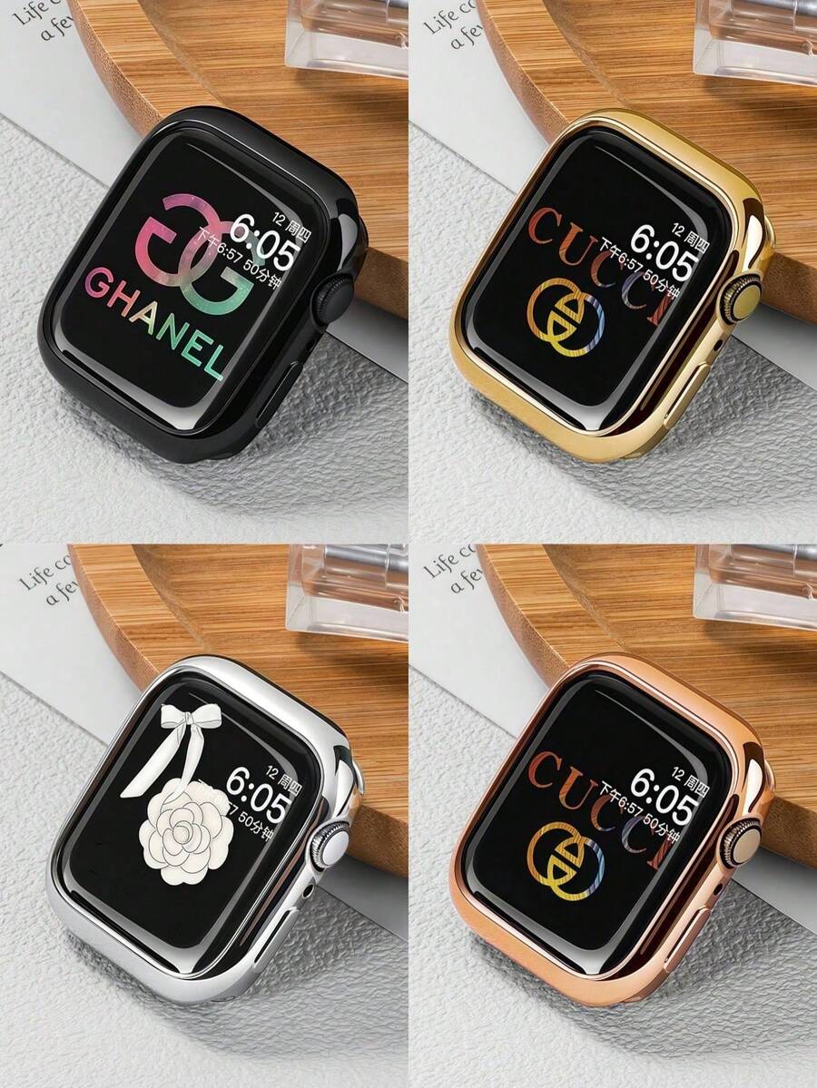 Ốp lưng TPU mạ điện mềm mại, tương thích với Apple Watch Series 11 10 SE 9/8/7/6/5/4/3/2/1, màn hình cảm ứng, nhẹ, chống trầy xước, bảo vệ toàn diện, mỏng, chống sốc, viền bóng, linh hoạt.