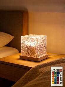 Creative Atmosphere Night Light | Dynamic Ripple Projection Lamp | Square/Round | RGB 16 Colors | Remote Control Dimmable | Remote Control Ripple Atmosphere Lamp | Suitable For Living Room, Bedroom, Party, KTV, Homestay, Game Room, Restaurant | Ideal Holiday Gift, Valentine's Day, Christmas, Halloween, New Year, Birthday Gift For Family And Friends - Multi-color light - View 3