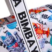 Niche Spanish BIM Fashion Print Oversized Tote Bag - 白色 - 查看 3