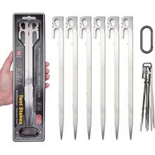 Tent Stakes 6-PCS - Camping Essentials For Tent Camper. Stainless Steel Heavy Duty Ground Stakes, Light Weight Camping Essentials, 11 Inch 2.47 Oz, Tent Accessories By  (9 Inch 6 Pcs) - 11 Inch 6 Pcs - View 2