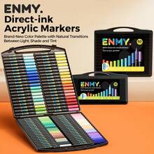 ENMY Acrylic Paint Markers Pen Soft Head Direct Liquid Graffiti Painting QuickDry Pigments Art Supplies For Felt - 24種顏色 - 查看 2