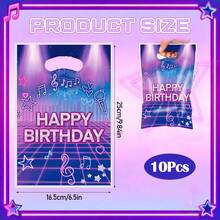 10/20/50个装 K-POP 生日派对礼品袋，魔幻音乐主题派对礼品袋，带提手，适合歌手生日派对装饰 - 彩色 - 查看 4