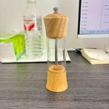 1个木制胡椒研磨器，简约木制胡椒研磨器，手动香料研磨器，可重复使用的烧烤野餐香料瓶，厨房工具 - 彩色 - 查看 13