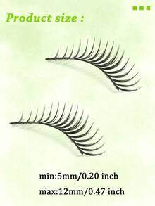 10 Pairs Anime Inspired Wet Look False Eyelashes, Enlarges Eyes, Reusable For Dates, Travel - Black - View 8