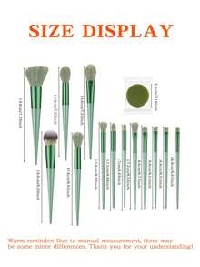 18/20 Stück neutraler grün/brauner Luxus Make-up Pinsel-Set, inklusive Samt Puderpuff, Foundation/Rouge/Lidschatten Pinsel, weiche synthetische Haarpinsel, mit tragbarer Aufbewahrungstasche, kein Ausfall, nahtlose Vermischung, matter Retro-Finish professionelles Make-up Werkzeug-Set, geeignet für tägliches Make-up, Friseursalon, Reisen, Ramadan, Eid, Ostern, Muttertags Geschenk - Verschiedenfarbig - Übersicht 5