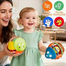 1 Peça Brinquedo de Chocalho para Bebê, Design de Dinossauro Colorido, Brinquedo Sensorial para Melhorar as Habilidades Motoras, Presente Ideal para Aniversários e Natal - Multicolorido - Visão 3