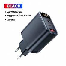 Bộ sạc 1 chiếc 85W/45W/30W, 2 cổng Type-C + 1 cổng USB Type-C sạc nhanh QC4.0, tương thích với iPhone 17 Pro Max/17 Pro/17/Air/16/15/14/13/12/11/XS/XR/8/7/6, S25/S24/S23/S22/S21/S20 Ultra Plus, bộ sạc nhanh đa năng. - Phích cắm loại C của EU (220-240V) - Xem 7