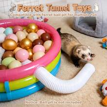 Small Foldable Tunnel With 3 Obstacle Balls, Interactive Exercise Toy For Hamsters, Ferrets, Guinea Pigs - A - View 5