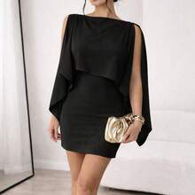 Evening Wedding Party Dress And Blouse Set - 黑色 - 查看 4