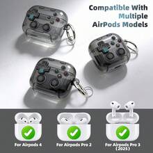 游戏手柄造型耳机保护套，适用于 4/Pro2/Pro3，通用款，带支架夹，防摔 - 彩色 - 查看 4