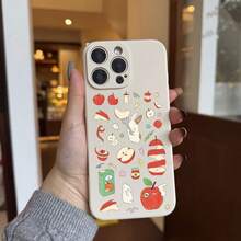 Funda para Teléfono: Nuevos Productos de Primavera, Funda Estética con Diseño de Conejito Blanco Lindo y Frutal para iPhone 17 Pro Max 16 11 15 14 13 12 Pro Max Plus, Regalos Populares para Adolescentes - Beis - Ver 6