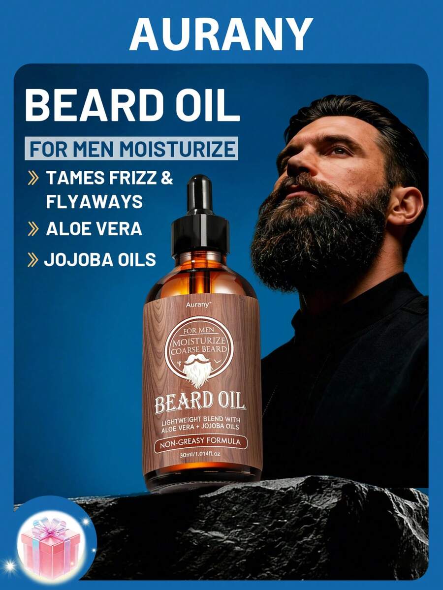 AURANY 30毫升胡须油，深层滋养胡须护理油，调理并软化粗糙干燥的胡须，令其更浓密顺滑。清洁、调理、保湿三效合一。 - 鬍鬚油 - 查看 1
