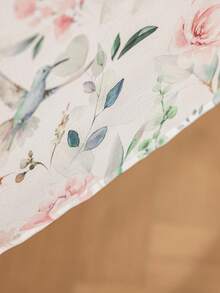 1 pieza Mantel con estampado de flores y pájaros de colores, mantel rectangular, estilo rústico para mesa de comedor en el hogar, lavable, apto para uso en el hogar, cocina, comedor, fiestas, picnics, citas, bodas, eventos temáticos, interior y exterior - Multicolor - Ver 18