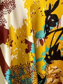 1pc Floral Print Lightweight Chiffon Scarf/Shawl, Loose Beach Cover-Up, Versatile Daily Accessory For Women,Holiday,Accessories,Travel Essential - Yellow - View 4