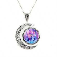 1件卡通女孩组合项链吊坠，百搭动漫月亮吊坠毛衣链（款式随机） - 彩色 - 查看 6