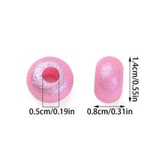 30/50pcs 8x14mm Acrylic Pearlized Crinkled Wheel Beads - Iridescent Textured Large Hole Spaced Beads For DIY Jewelry Making, Bracelets, Necklaces, Mobile Phone Chain, Earrings & Beaded Crafts - Random Color - View 3