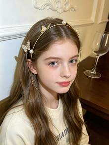 1 chiếc băng đô cài tóc hình bướm đính đá lấp lánh, kiểu dáng sang trọng, thanh thoát theo phong cách rừng xanh, phụ kiện tóc thiết kế cao cấp độc đáo. - Nhiều màu - Xem 2