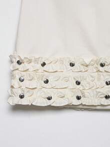 YROOE 极简设计多层铆钉迷你裙，女士春夏款 白色 - 白色 - 查看 3