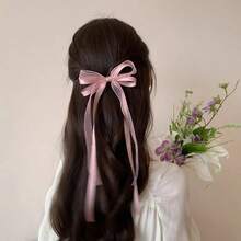 2/1pc Sweet Lace Bow Hair Clips, Twin Ponytail Hair Clips, Ballet Style Ribbon Bow Hair Accessories, Women's Daily Wear Hair Clips - Multicolor - View 3