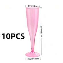 10/20 个 4.5 盎司可重复使用的加厚透明香槟杯、果汁杯、水杯、葡萄酒杯、鸡尾酒杯，适用于派对、聚会、冷饮、生日、情人节、婚礼和大型活动 - 多色 - 查看 8