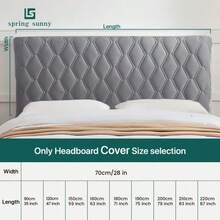 1pc Plush Headboard Cover, Ultra Soft Headboard Cover, Ultra Soft Quilted Headboard Cover, Thickened Solid Color Bed Dust Cover - Grey - View 7