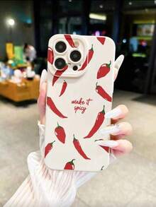 1 chiếc ốp lưng điện thoại họa tiết ớt tối giản bằng chất liệu TPU, tương thích với iPhone 17/17 Pro Max/17 Pro/Air/13/16 Pro Max/16/15/14/12 Pro Max/13 Pro Max/11 Pro/14 Pro/15 Pro/12, ốp lưng mềm bảo vệ thời trang, sang trọng - Nhiều màu - Xem 3