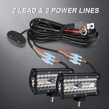 LED工作燈線束套件,雙控制開關,12V 24V繼電器絲,適用於越野車SUV卡車 - Fit 2 lights(Hi-Low) - 查看 6