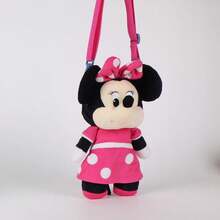 CERDÁ LIFE'S LITTLE MOMENTS Túi nhung và móc khóa Minnie Mouse của Disney, Túi mềm chính hãng của Disney, Quà tặng cho bé gái - Màu Hồng Tươi - Xem 4