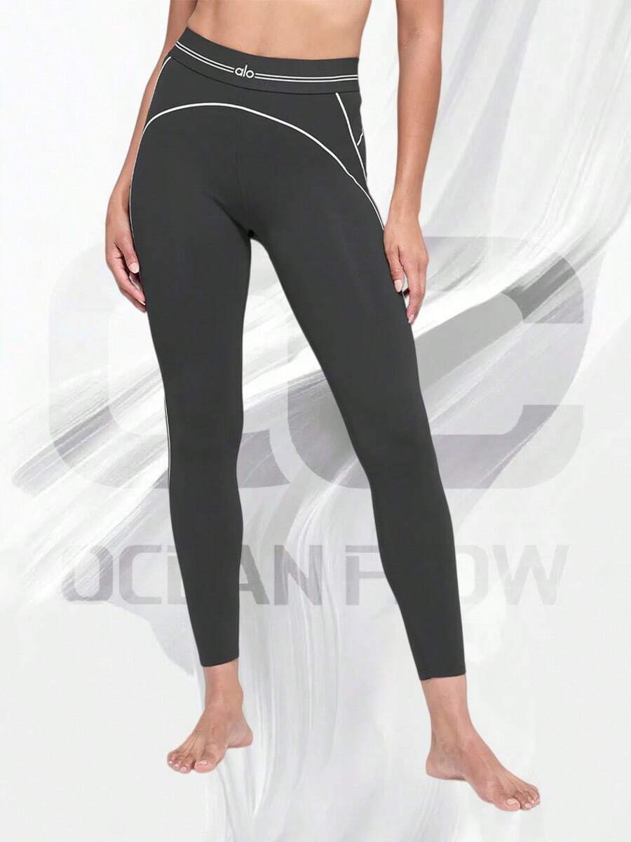 Airbrush High-Waist 7/8 Heart Throb Legging - 無菸煤色/白色 - 查看 1